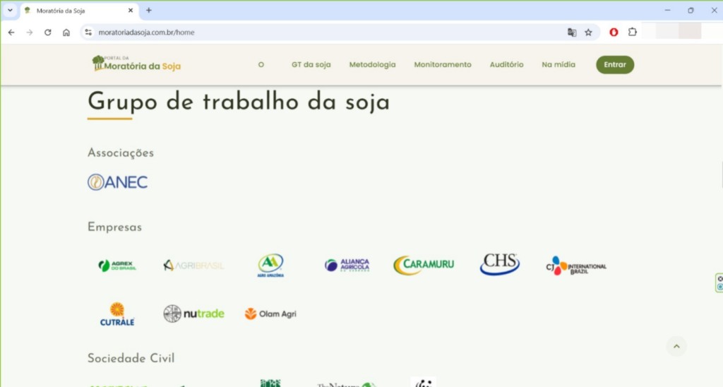 site pacto moratória da soja sem logo abiove